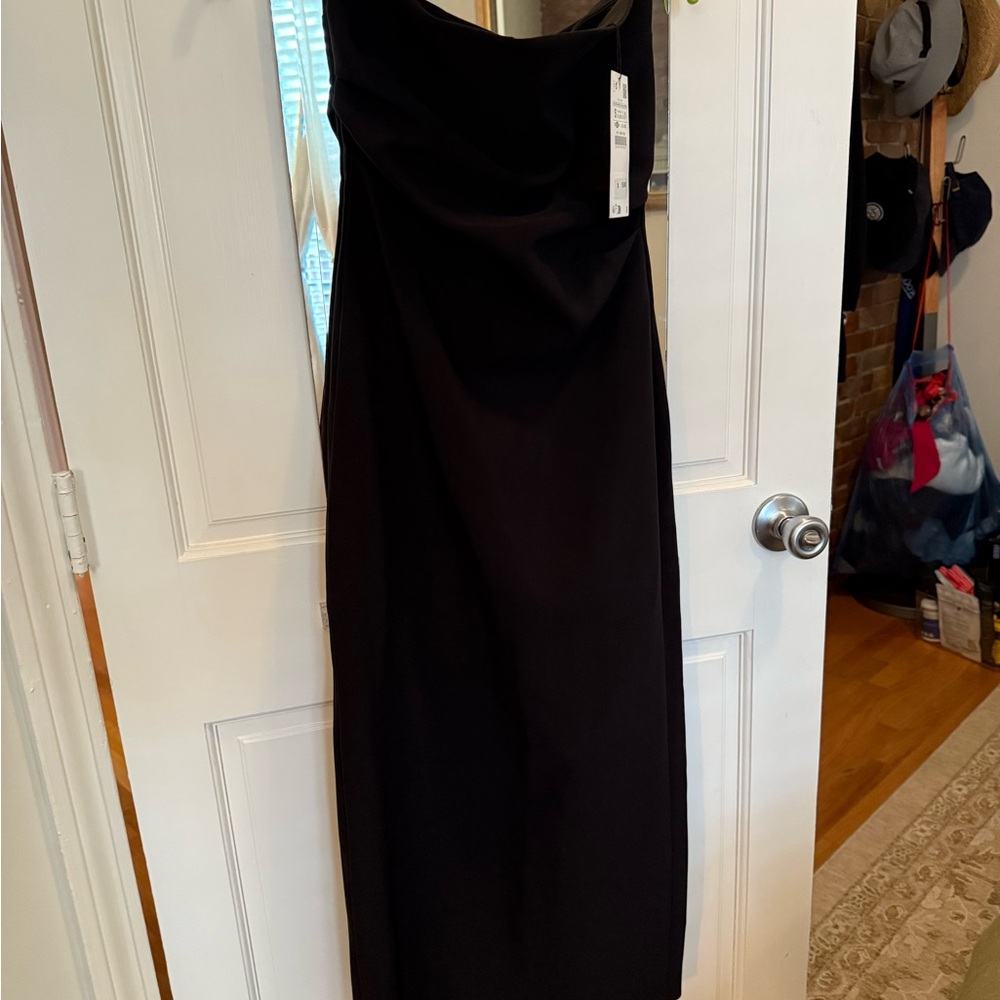 Zara Black One Shoulder Cocktail Gown
